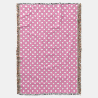 Anjer roze en witte polka stippenpatroon deken