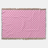 Anjer roze en witte polka stippenpatroon deken (Voorkant)