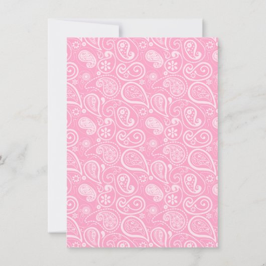 Anjer Roze Paisley;  Krijtbord look Kaart (Achterkant)