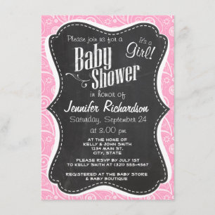 Anjer Roze Paisley;  Krijtbord look Kaart