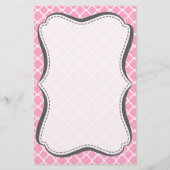 Anjer Roze Quatrefoil Briefpapier (Voorkant)