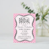 Anjer Roze Quatrefoil Uitnodiging Briefkaart (Staand voorkant)