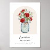 Anjer Sneeuwklokje Geboortemaand Bloem Poster (Voorkant)