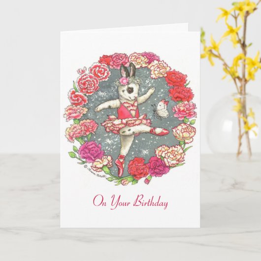 Anjer Verjaardagskaart Kaart (Gele Bloem)