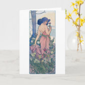 Anjer (vier bloemen), Alphonse Mucha Kaart (Gele Bloem)