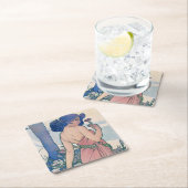 Anjer (vier bloemen), Alphonse Mucha Kartonnen Onderzetters (Insitu)