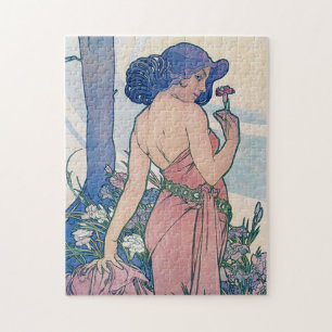 Anjer (vier bloemen), Alphonse Mucha Legpuzzel