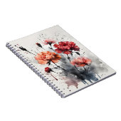 Anjer - Watercolor bloemen Notitieboek (Rechterzijde)