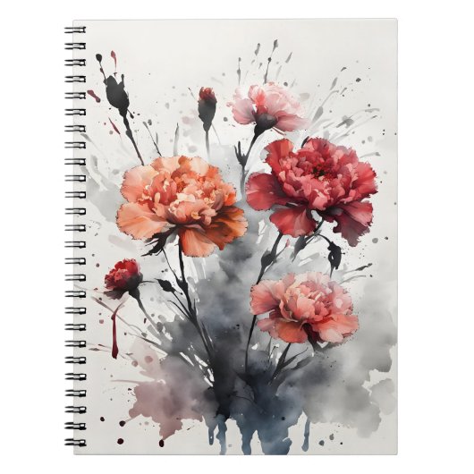 Anjer - Watercolor bloemen Notitieboek (Voorkant)