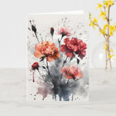 Anjer - Waterverf bloemen Kaart (Gele Bloem)
