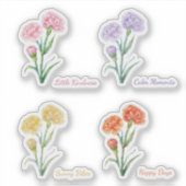 Anjer zachte waterverf sticker set met vier kleure (Voorkant)
