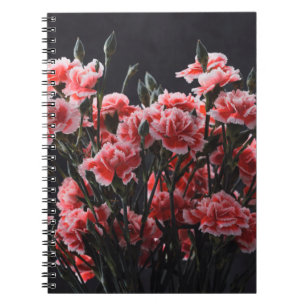 Anjerbloemen, gekleurd, gekleurd notitieboek