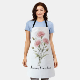 Anjerbloemen in januari schort