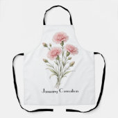 Anjerbloemen in januari schort (Voorkant)