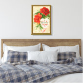 Anjerbloemen, Oude Valentijnsboodschap Canvas Afdruk (Insitu (Slaapkamer))