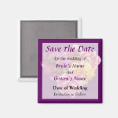 Anjerhart gemengde kleuren save the date magneet (Voorkant / Achterkant)