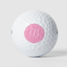 Anjerroze monogram met stippen