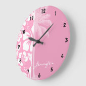 anjerroze tropische hibiscus; zomerpalm grote klok (Hoek)