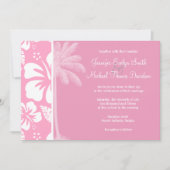 anjerroze tropische hibiscus; zomerpalm kaart (Voorkant)