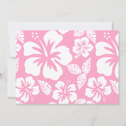 anjerroze tropische hibiscus; zomerpalm kaart (Achterkant)