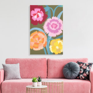Anjers bloemen  canvas afdruk