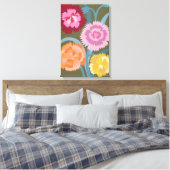 Anjers bloemen canvas afdruk (Insitu (Slaapkamer))