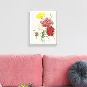 anjers Dianthus Garden Flowers Redoute Canvas Afdruk (Insitu (Woonkamer))