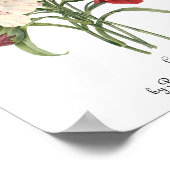  anjers Dianthus Garden Flowers Redoute Poster (Hoek)