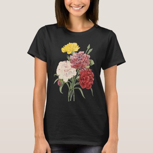 anjers Dianthus Garden Flowers Redoute T-shirt (Voorkant)