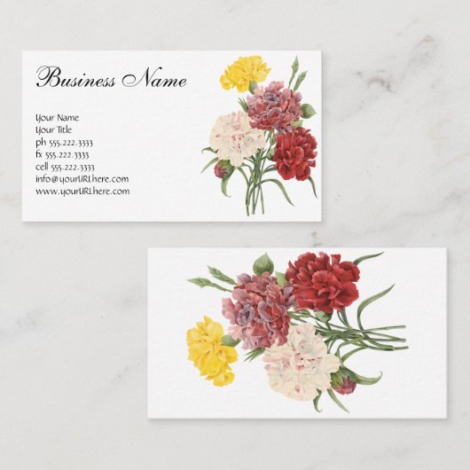  anjers Dianthus Garden Flowers Redoute Visitekaartje (Voorkant / Achterkant)