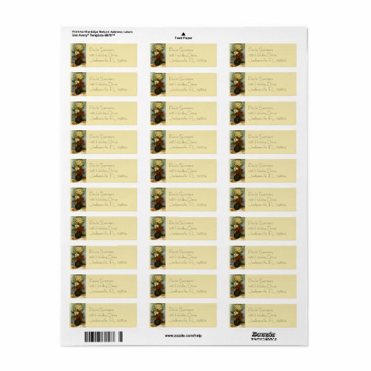 Anjers en andere bloemen van Gogh Fine Art Etiket (Full Sheet)