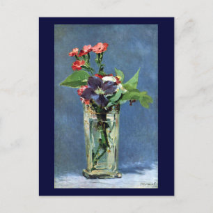 Anjers en clematis in een kristallen vaas, Manet Briefkaart