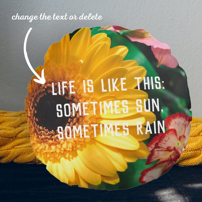 Anjers en geelgerbera rond kussen (Creator heeft geüpload)