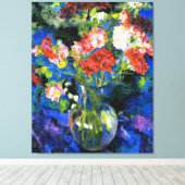 Anjers in een ronde glazen vaas canvas afdruk (Insitu (Houten vloer))