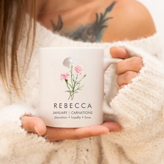 Anjers Januari Aangepaste Geboortebloem Grote Koffiekop