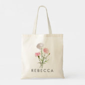 Anjers Januari Aangepaste Geboortebloem Tote Bag (Achterkant)