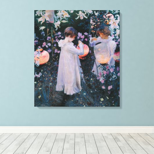 Anjers, Lily, Lily, Roos (John Singer Sargent) Canvas Afdruk (Insitu (Houten vloer))