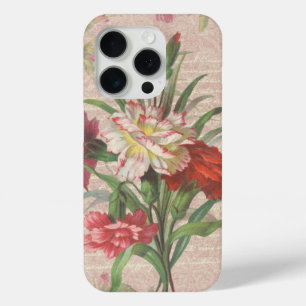  anjers met de Floral achtergrond van het Manuscri iPhone 15 Pro Case