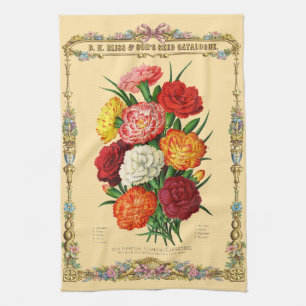 Anjers Retro Victoriaans Tijdperk Botanische Kunst Theedoek