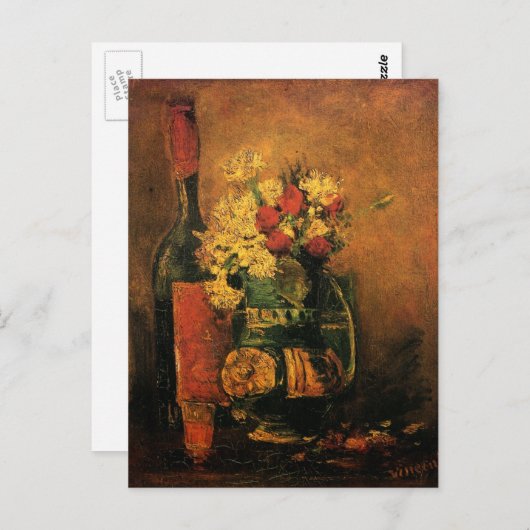 Anjers, Rozen en een fles door Vincent van Gogh Briefkaart (Voorkant / Achterkant)