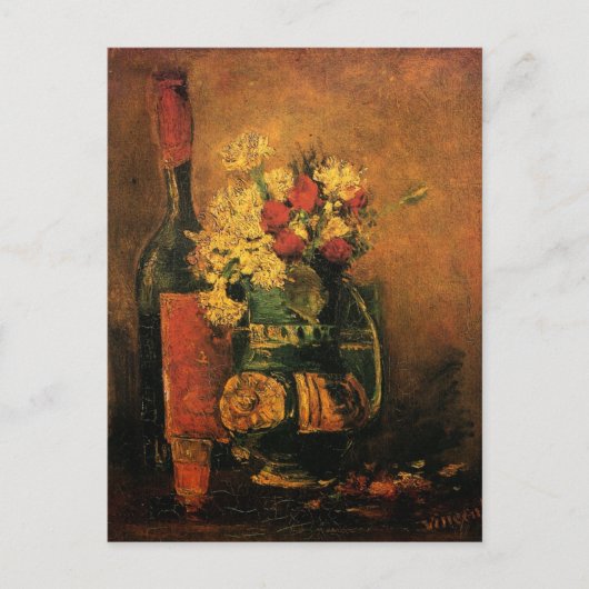 Anjers, Rozen en een fles door Vincent van Gogh Briefkaart (Voorkant)