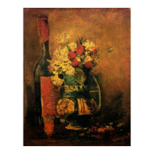 Anjers, Rozen en een fles door Vincent van Gogh