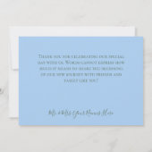 Anjers & Vergeet me Nots Bruiloft Bedankkaart (Achterkant)