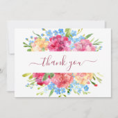 Anjers & Vergeet me Nots Bruiloft Bedankkaart (Voorkant)