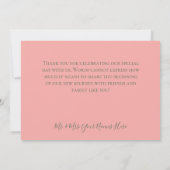 Anjers & Vergeet me Nots Bruiloft Bedankkaart (Achterkant)