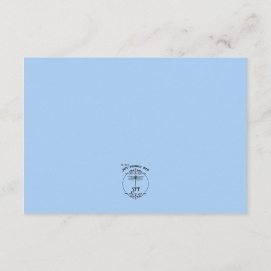 Anjers & Vergeet me Nots Bruiloft Details Informatiekaartje (Achterkant)