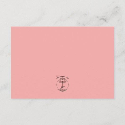 Anjers & Vergeet me Nots Bruiloft Details Informatiekaartje (Achterkant)