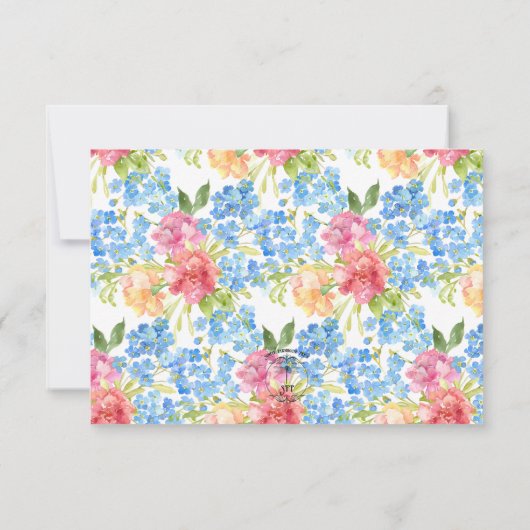 Anjers & Vergeet me Nots Bruiloft RSVP Kaartje (Achterkant)