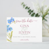 Anjers & Vergeet me Nots Bruiloft Save The Date (Staand voorkant)