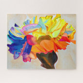 Anjers waterverf bloem met neon legpuzzel (Horizontaal)